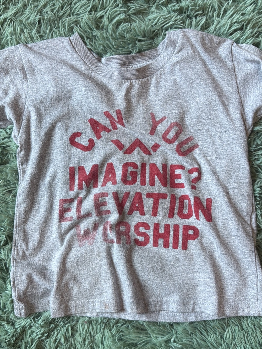 Kids Gray Tee with Red Imagine Elevation Worship Graphic